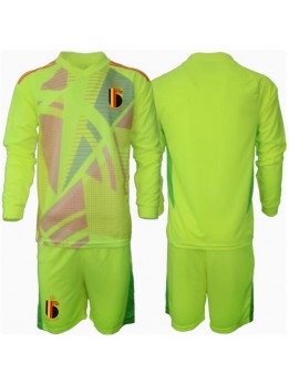 Billige Belgia Keeper Bortedraktsett Barn EM 2024 Langermet (+ Korte bukser)